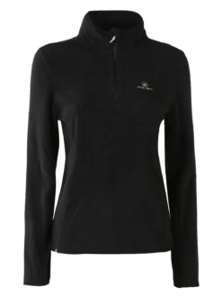 Athl Dpt Felpa donna mezza zip in micropile - nero