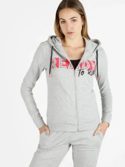 Athl Dpt Felpa sportiva da donna con cappuccio e zip