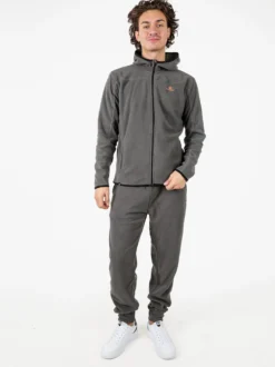 Athl Dpt Felpa uomo con cappuccio e zip in micropile - antracite