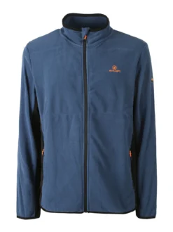 Athl Dpt Felpa uomo full zip in micropile con bordi a contrasto - cielo