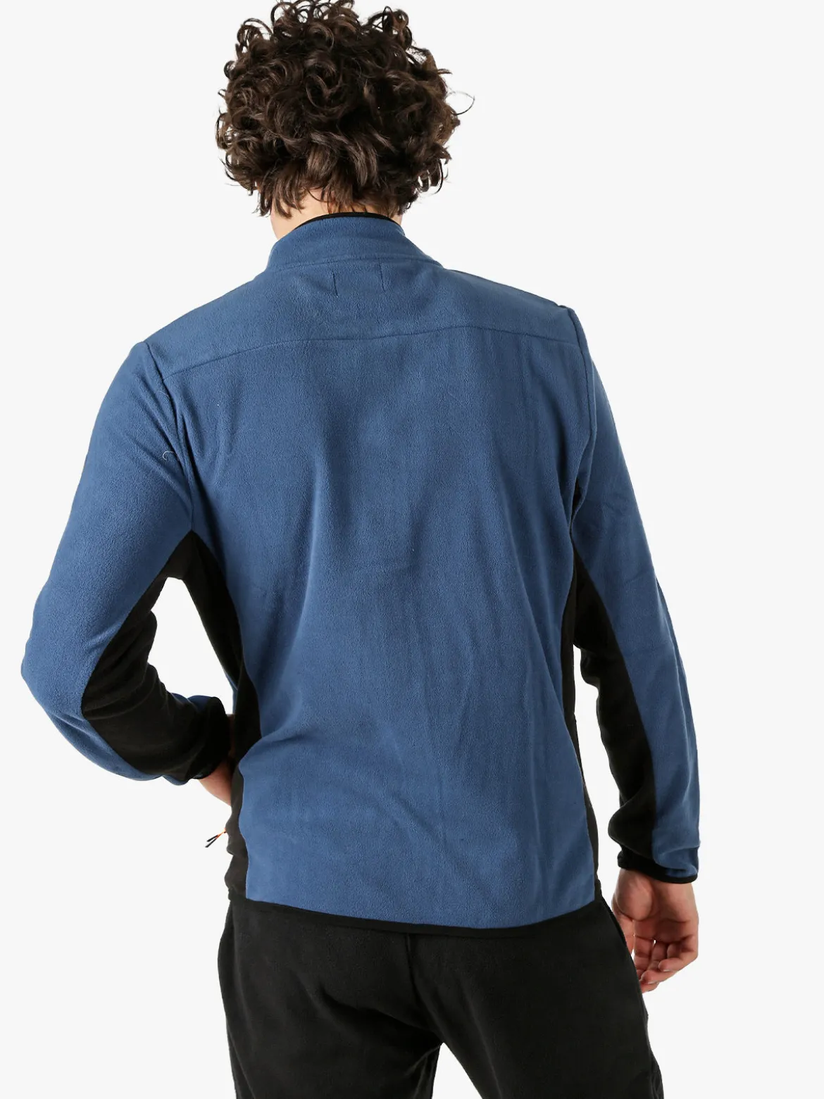 Athl Dpt Felpa uomo full zip in micropile con bordi a contrasto - cielo