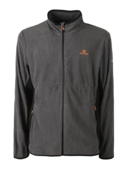 Athl Dpt Felpa uomo full zip in micropile con bordi a contrasto - antracite