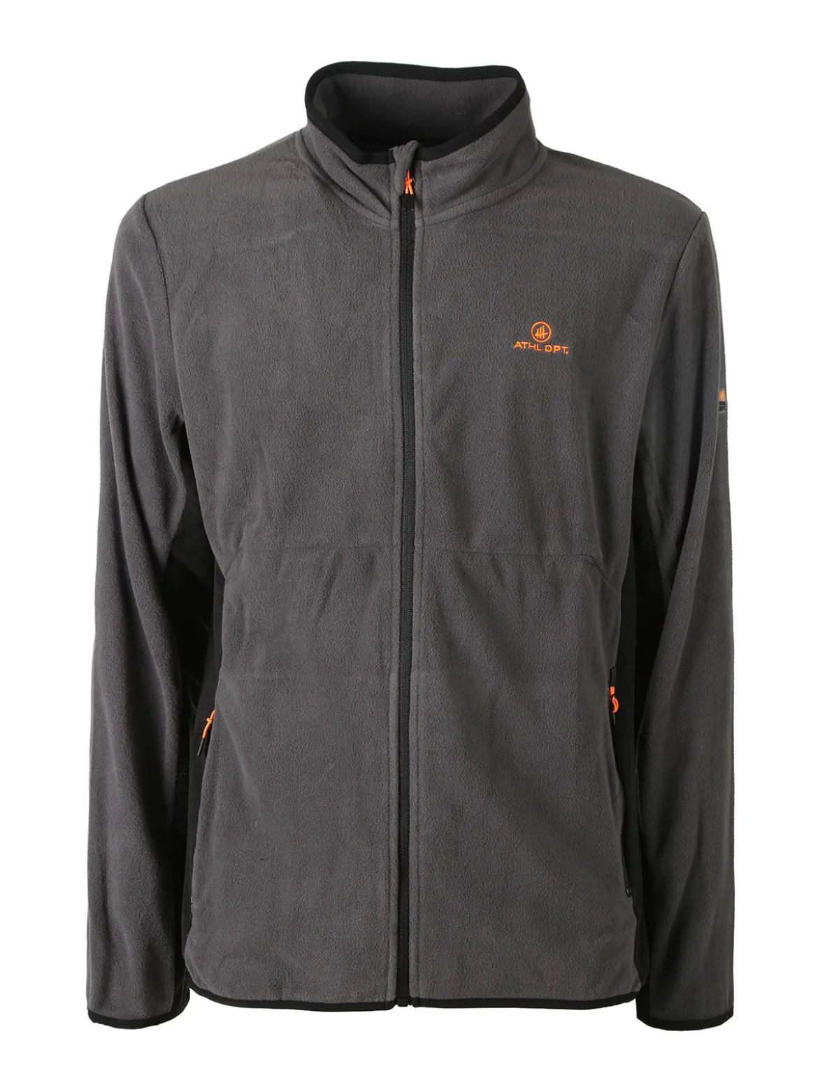 Athl Dpt Felpa uomo full zip in micropile con bordi a contrasto - antracite