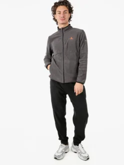 Athl Dpt Felpa uomo full zip in micropile con bordi a contrasto - antracite