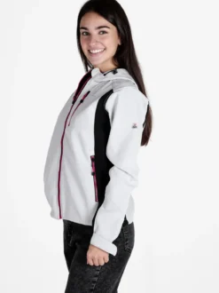 Athl Dpt Giacca da donna impermeabile bicolore con cappuccio e interno in pile