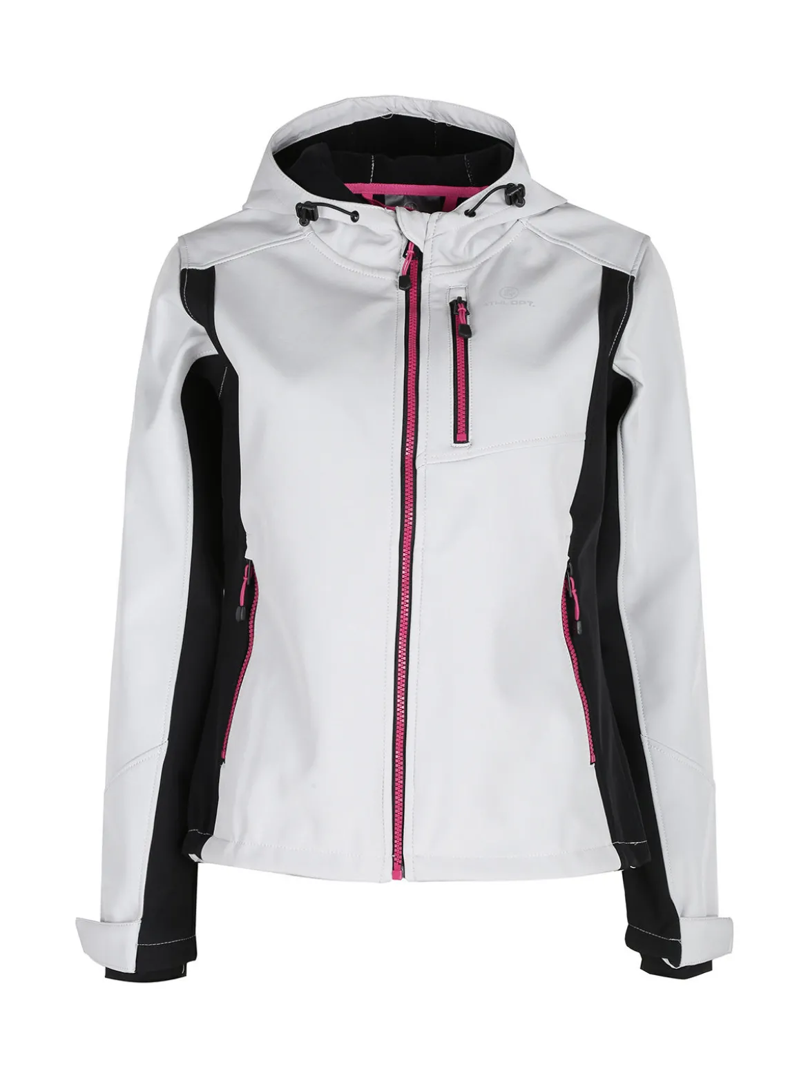Athl Dpt Giacca da donna impermeabile bicolore con cappuccio e interno in pile