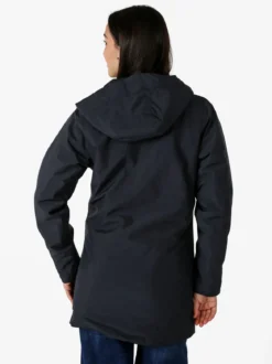 Athl Dpt Giubbotto lungo da donna impermeabile con cappuccio e zip - blu scuro