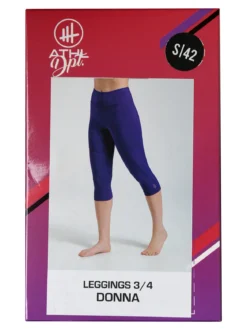Athl Dpt Leggings donna tre quarti sportivi elasticizzati - viola