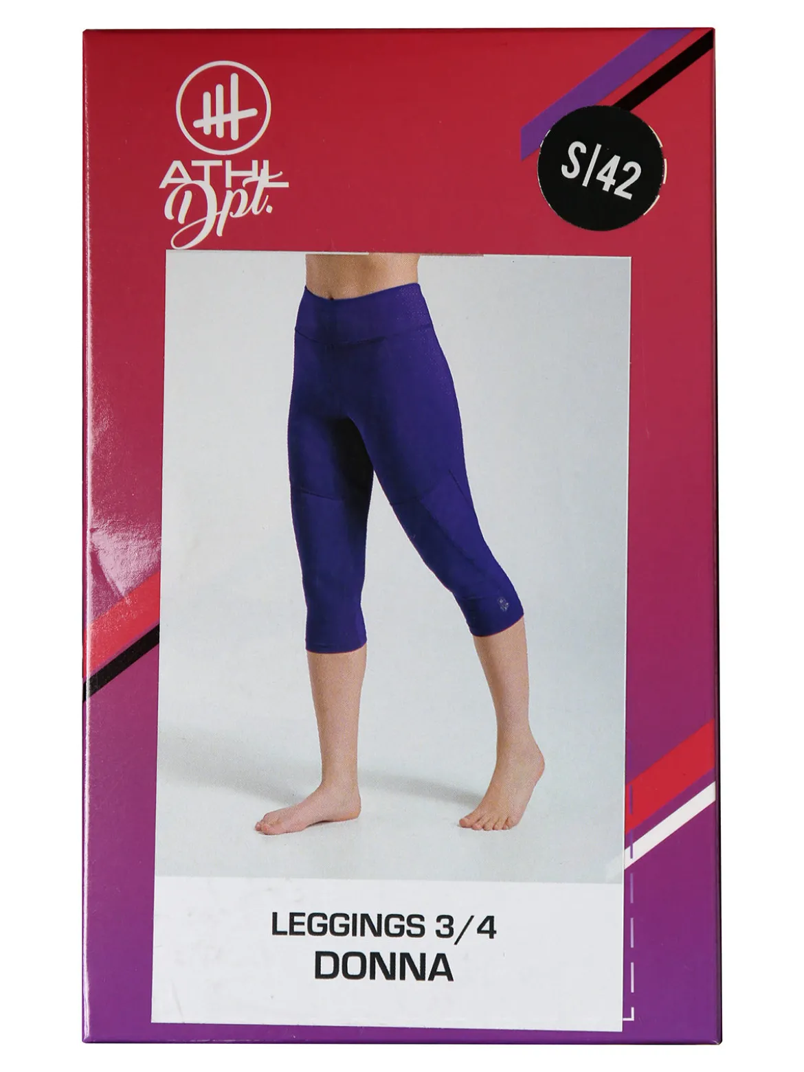 Athl Dpt Leggings donna tre quarti sportivi elasticizzati - viola