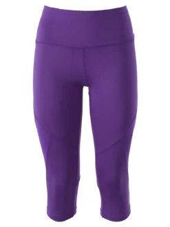 Athl Dpt Leggings donna tre quarti sportivi elasticizzati - viola
