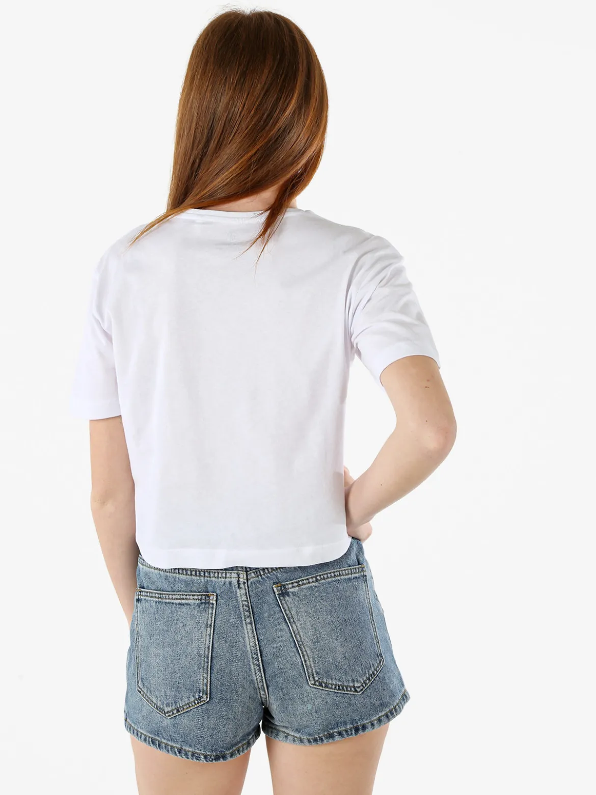 Athl Dpt T-shirt donna cropped in cotone con stampa - bianco