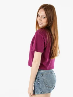 Athl Dpt T-shirt donna cropped in cotone con stampa - viola
