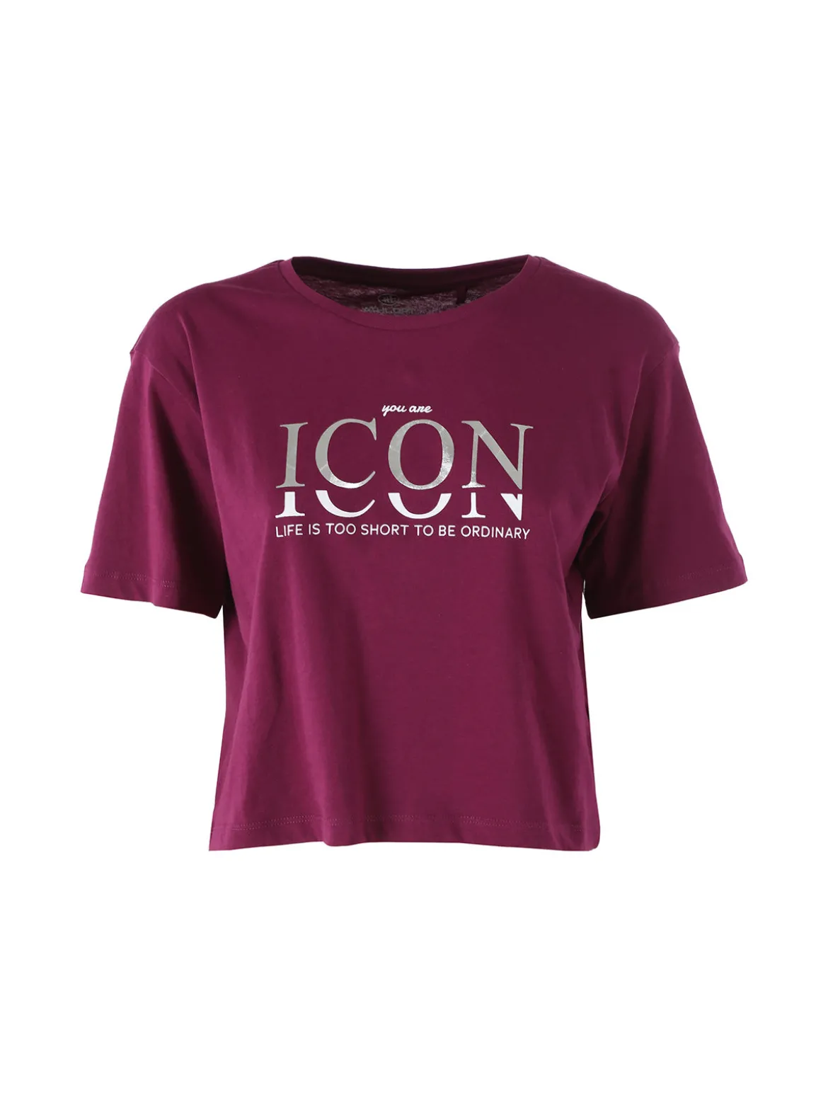 Athl Dpt T-shirt donna cropped in cotone con stampa - viola