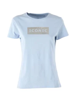 Athl Dpt T-shirt donna in cotone con stampa argento - azzurro