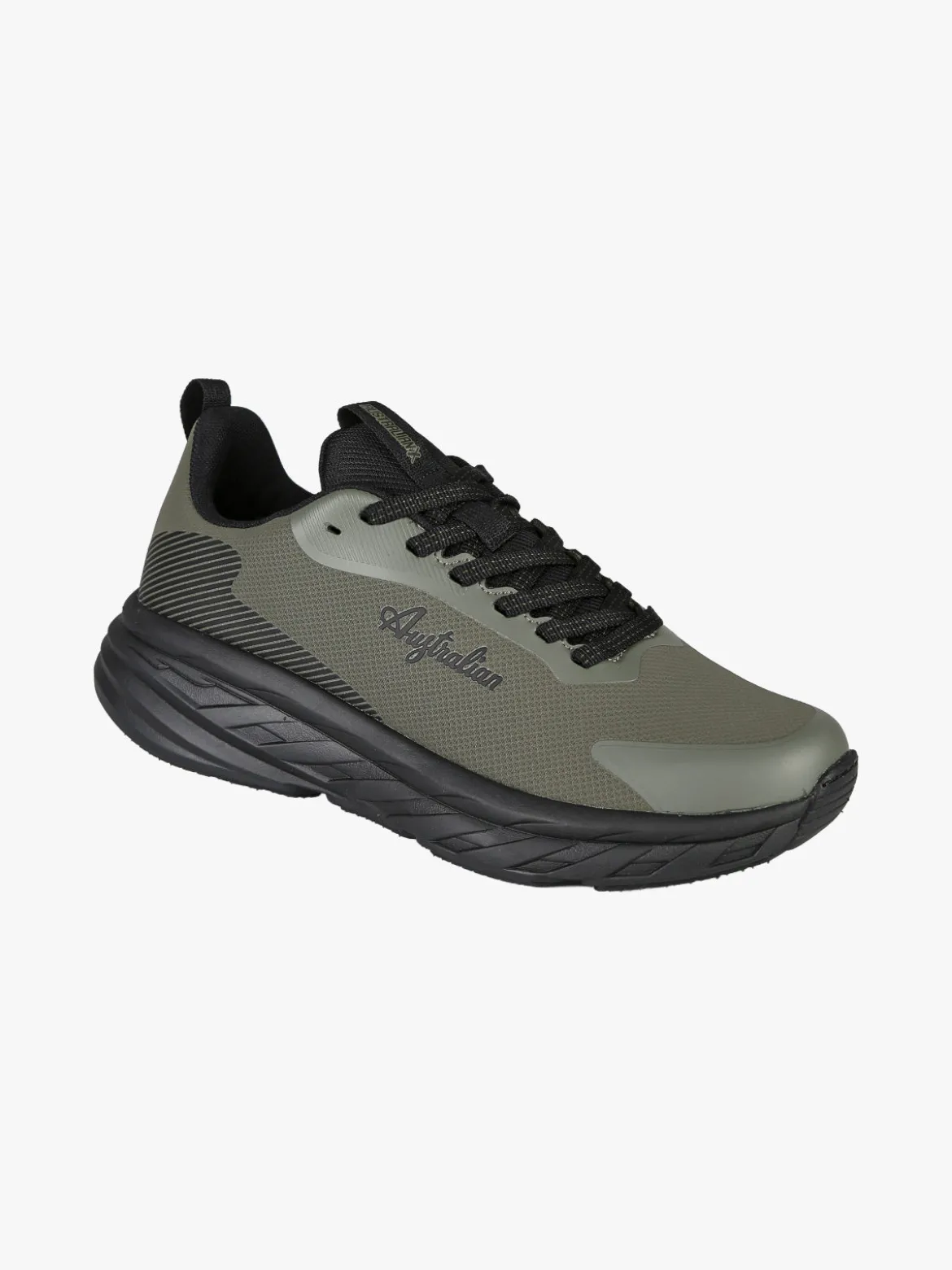 Australian ALPHA Sneakers uomo sportive con suola alta - militare