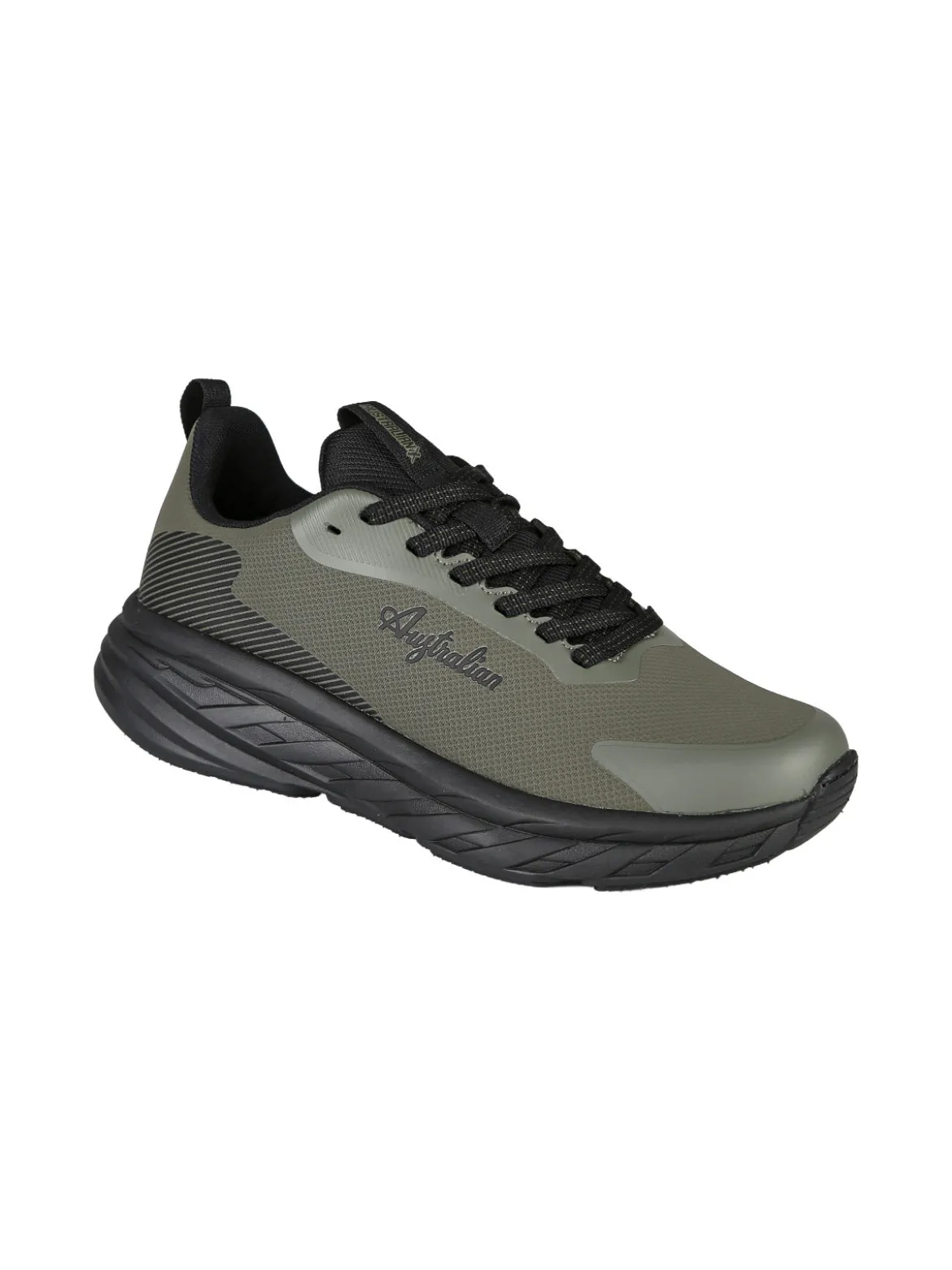 Australian ALPHA Sneakers uomo sportive con suola alta - militare