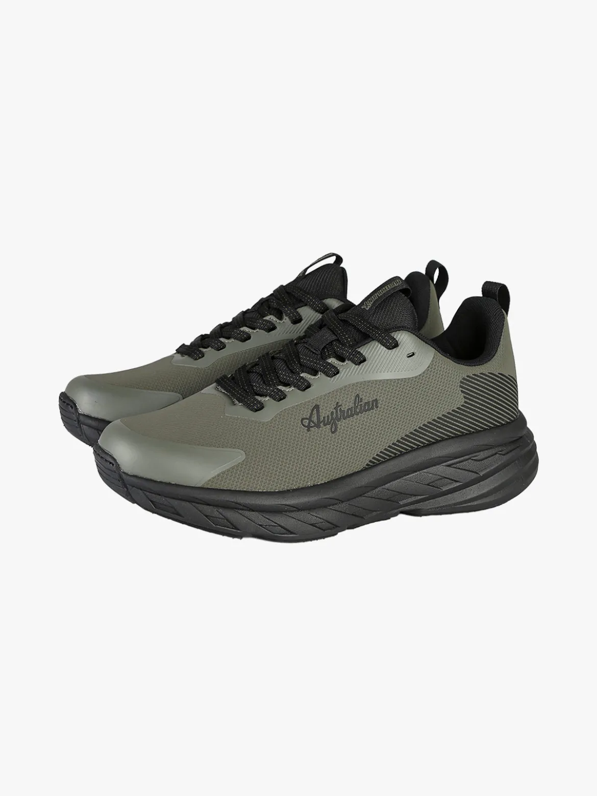 Australian ALPHA Sneakers uomo sportive con suola alta - militare