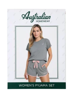 Australian Pigiama corto da donna in cotone - grigio