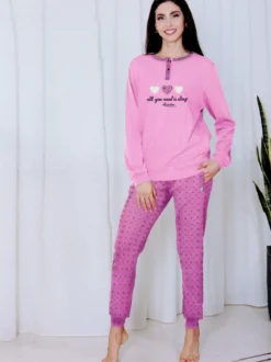 Australian Pigiama donna invernale in pile - lilla
