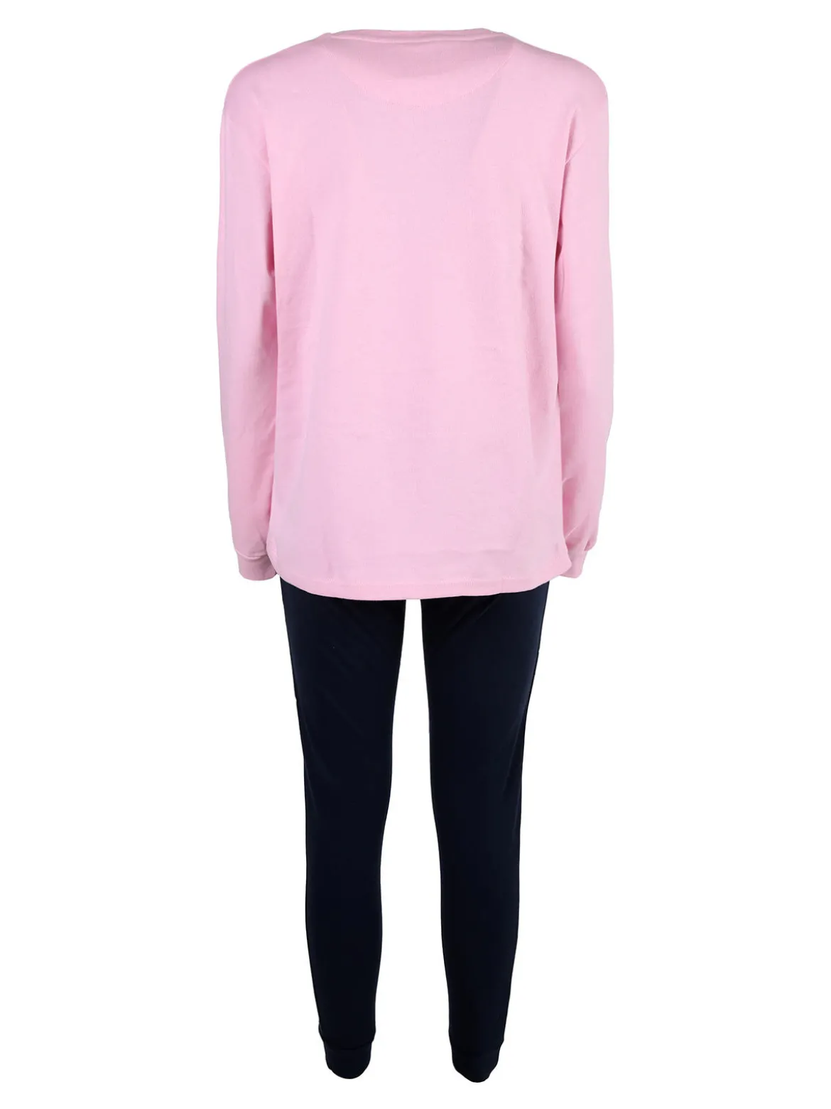 Australian Pigiama lungo da donna in cotone interlock con stampe - rosa