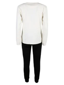 Australian Pigiama lungo da donna in cotone interlock - panna