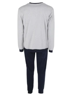 Australian Pigiama lungo da uomo in misto cotone interlock - grigio