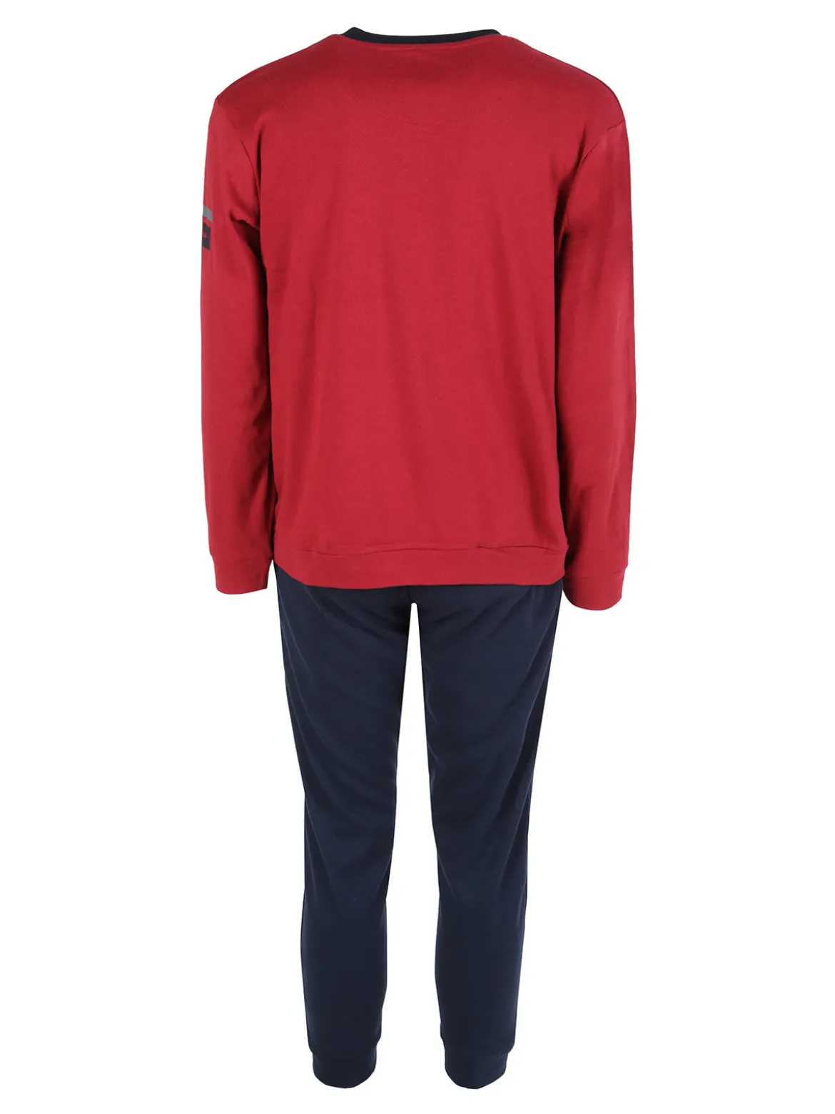 Australian Pigiama lungo da uomo in misto cotone interlock - bordeaux
