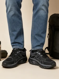 Axa Shoes Sneakers sportive da uomo in maglia - nero