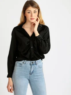 Aymei Camicia donna effetto raso