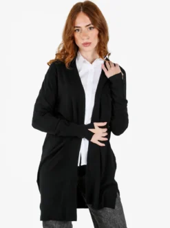 Baci & Abbracci Cardigan donna aperto in maglia - nero