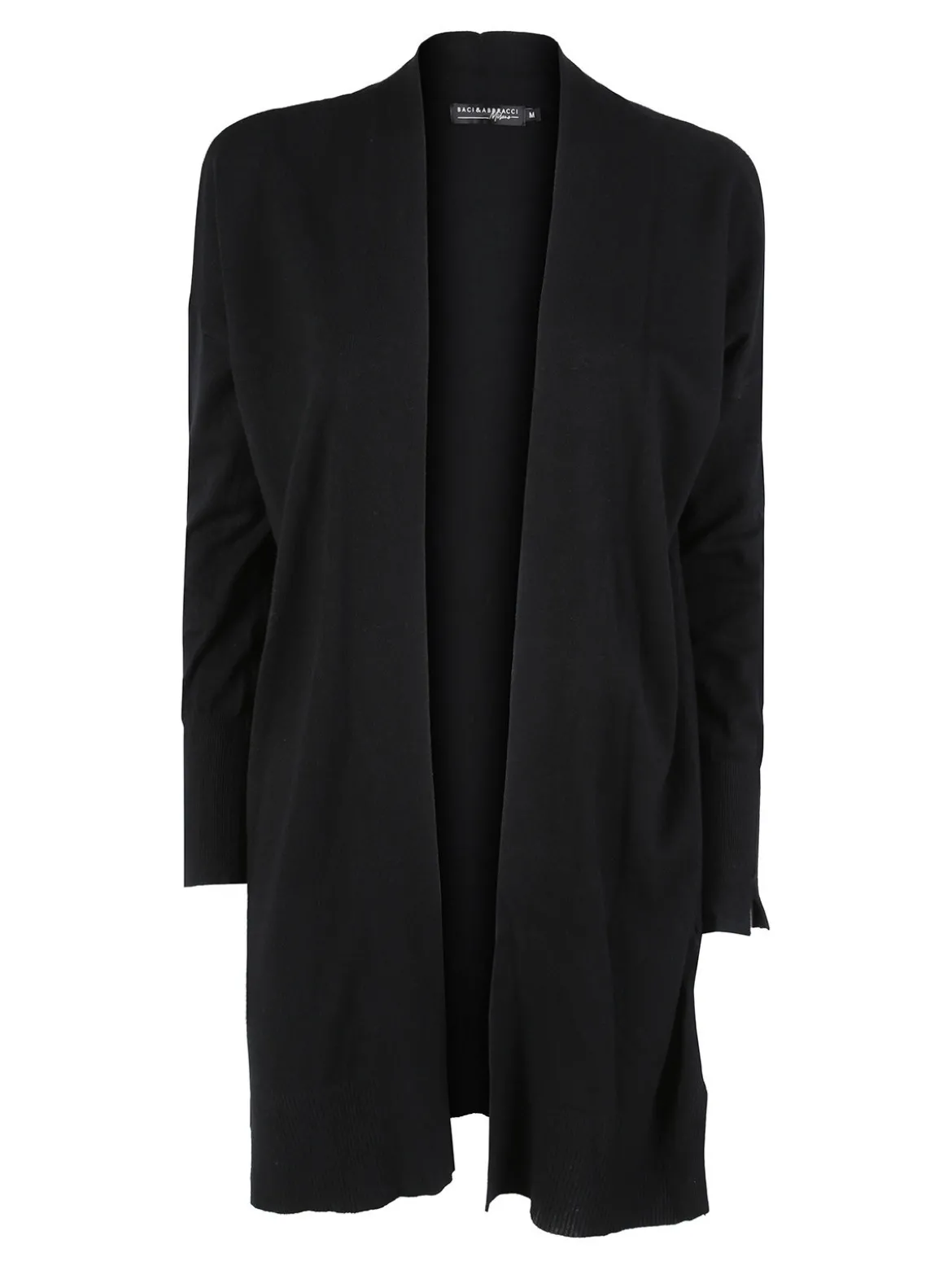 Baci & Abbracci Cardigan donna aperto in maglia - nero
