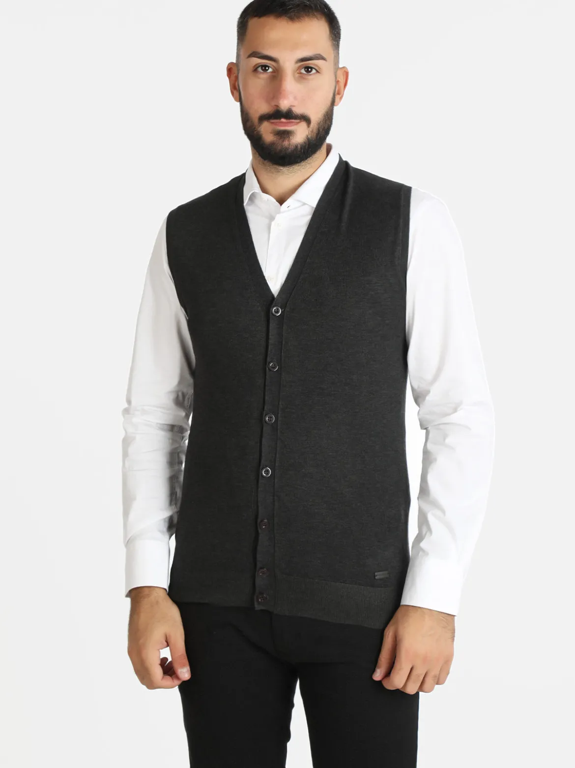 Baci & Abbracci Gilet uomo smanicato con bottoni