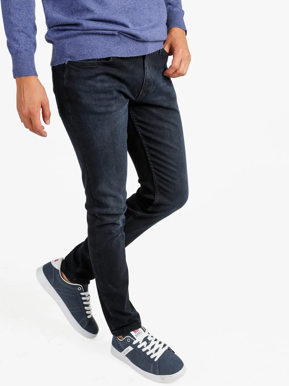 Baci & Abbracci Jeans da uomo slim fit a vita bassa - nero