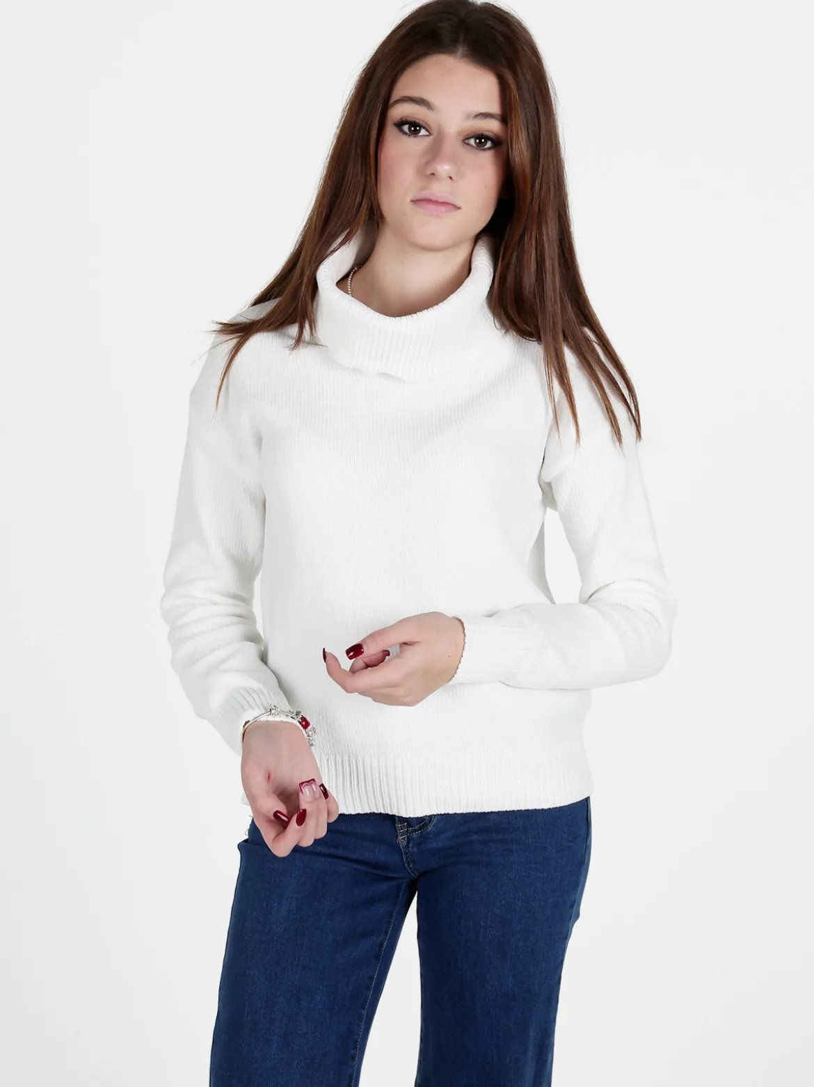 Baci & Abbracci Maglia dolcevita da donna in ciniglia