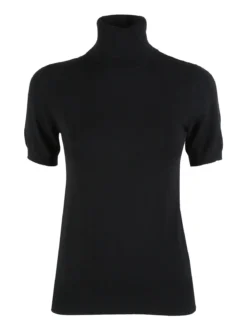Baci & Abbracci Maglia dolcevita donna a maniche corte - nero