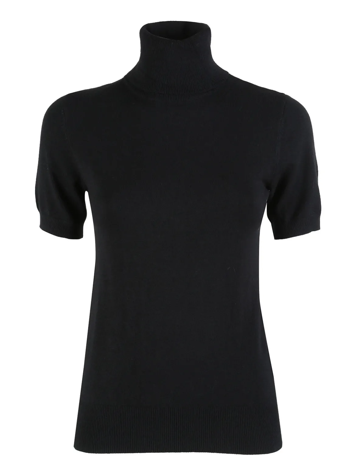 Baci & Abbracci Maglia dolcevita donna a maniche corte - nero