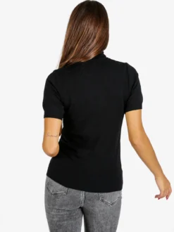 Baci & Abbracci Maglia dolcevita donna a maniche corte - nero