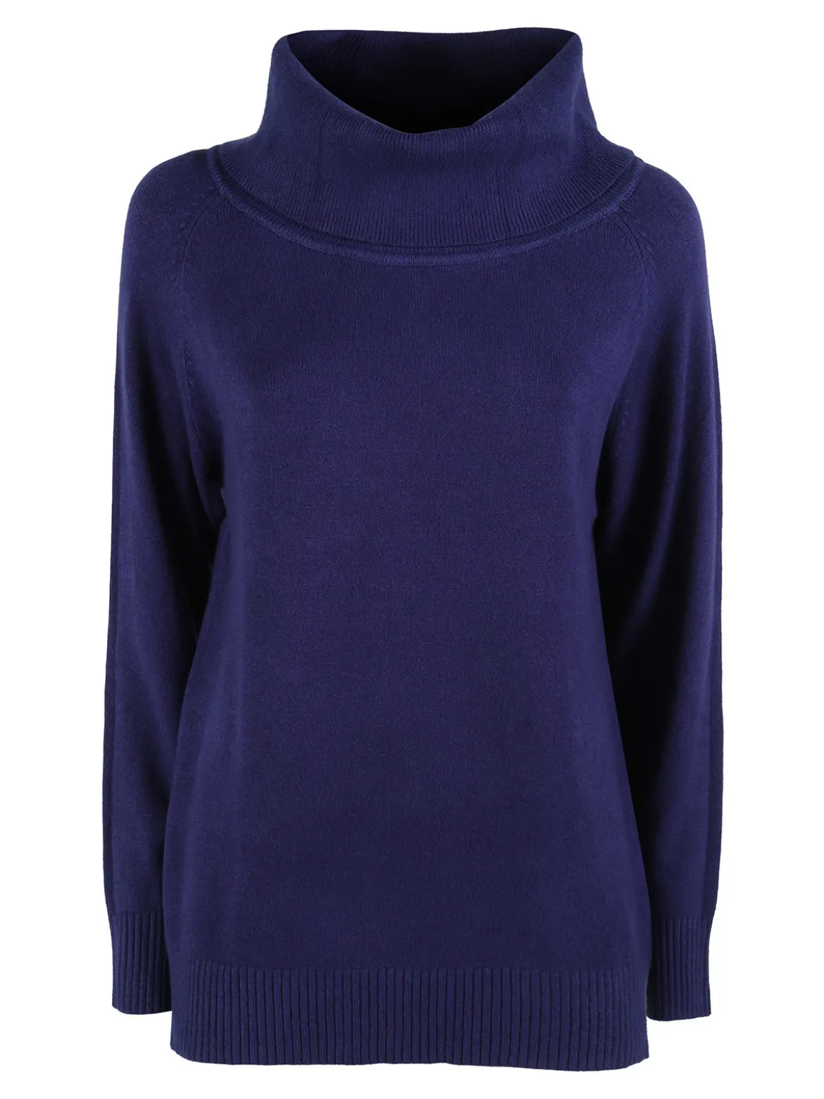 Baci & Abbracci Maglia dolcevita donna in tinta unita - bluette
