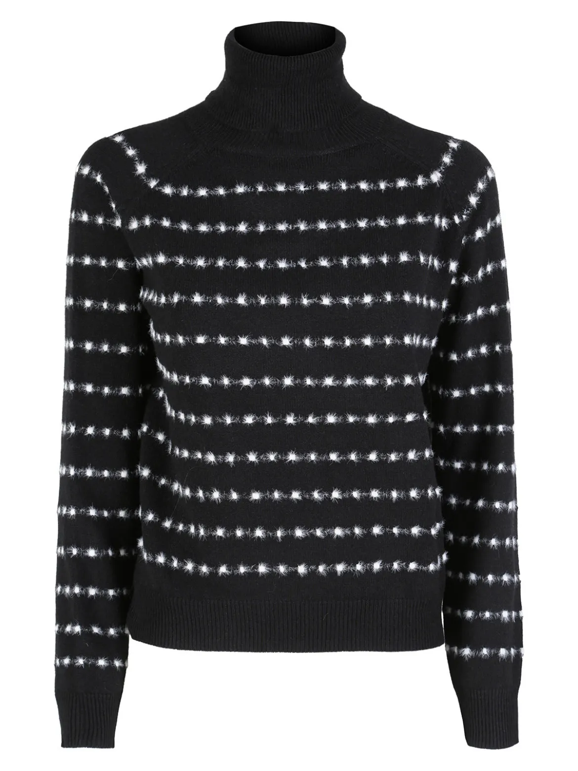 Baci & Abbracci Maglione dolcevita da donna con dettagli pelosi - nero