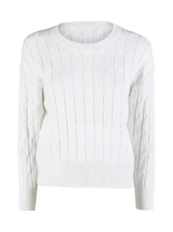 Baci & Abbracci Maglione donna a trecce - bianco
