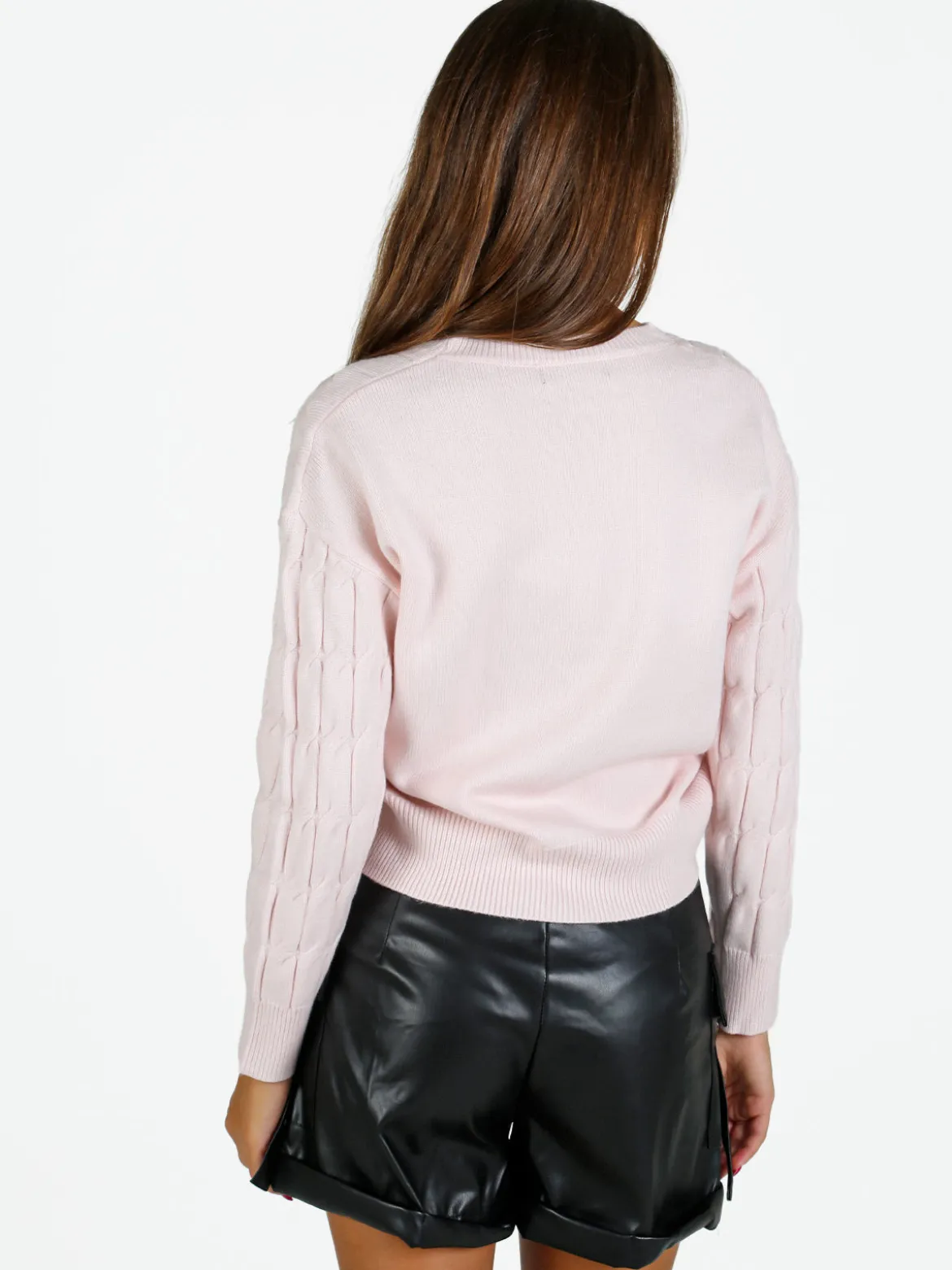 Baci & Abbracci Maglione donna a trecce - rosa
