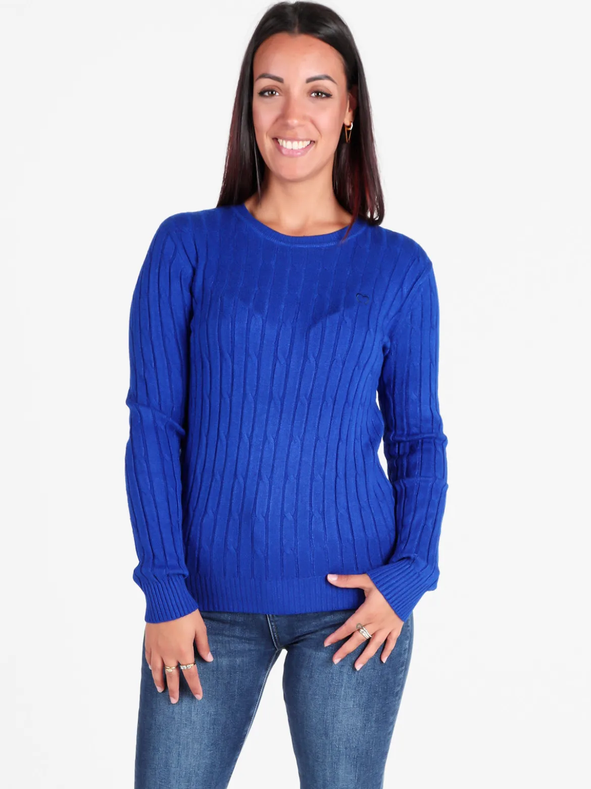 Baci & Abbracci Maglione girocollo a trecce da donna