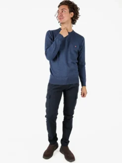 Baci & Abbracci Pantaloni uomo in cotone con tasconi - blu scuro