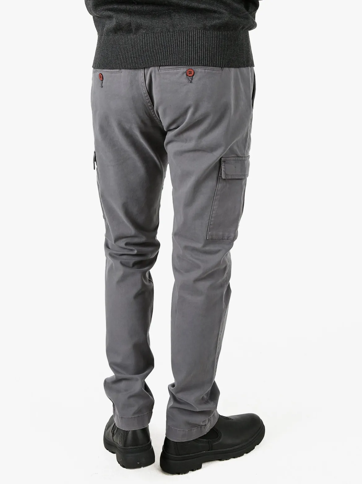 Baci & Abbracci Pantaloni uomo in cotone con tasconi - grigio