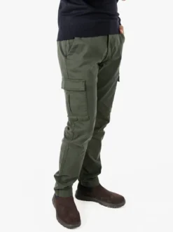 Baci & Abbracci Pantaloni uomo in cotone con tasconi - militare