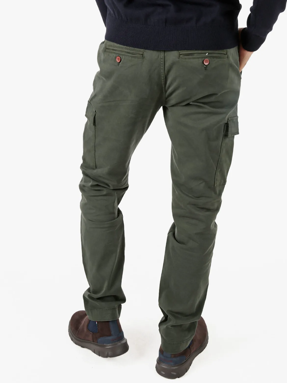 Baci & Abbracci Pantaloni uomo in cotone con tasconi - militare