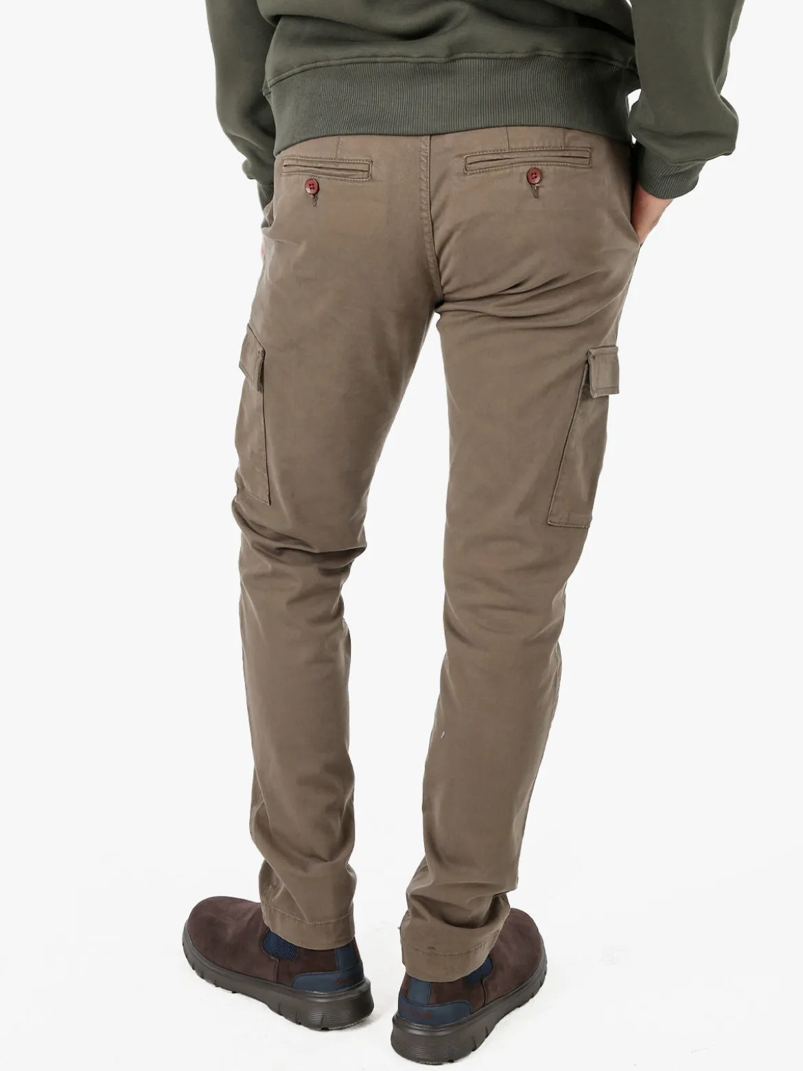 Baci & Abbracci Pantaloni uomo in cotone con tasconi - taupe