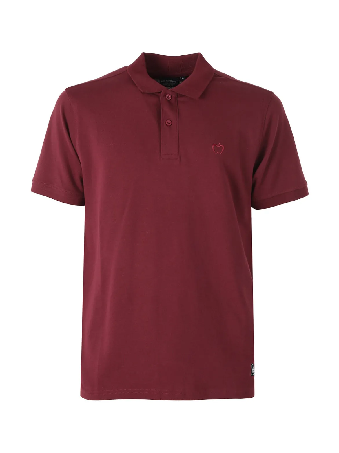 Baci & Abbracci Polo da uomo a maniche corte in cotone - bordeaux