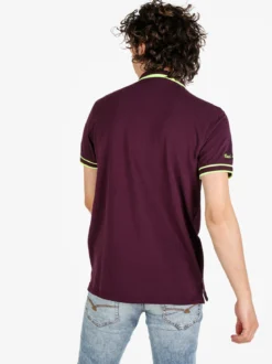 Baci & Abbracci Polo da uomo fluo a maniche corte in cotone