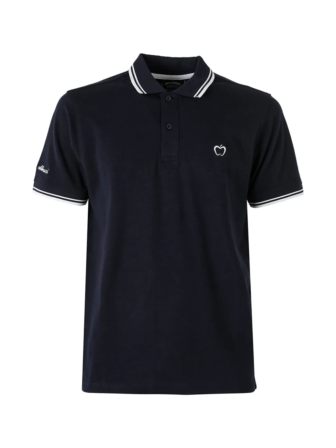Baci & Abbracci Polo da uomo in cotone a maniche corte - blu scuro